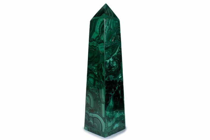 Tall Polished Malachite Obelisk - DR Congo #381161